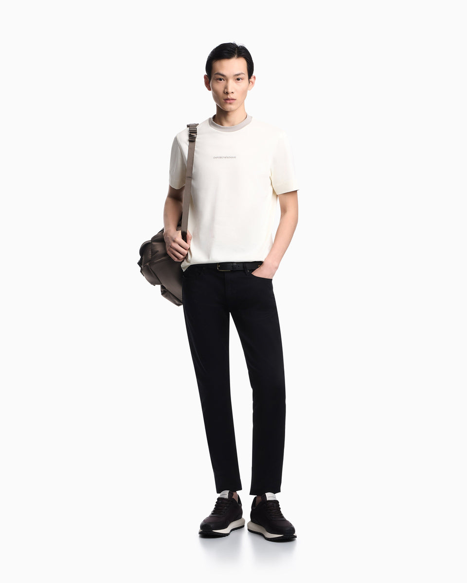 Emporio Armani Heavy jersey T-shirt with EA Generation embroidery