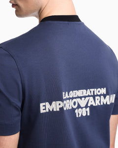 Emporio Armani Heavy jersey T-shirt with EA Generation embroidery