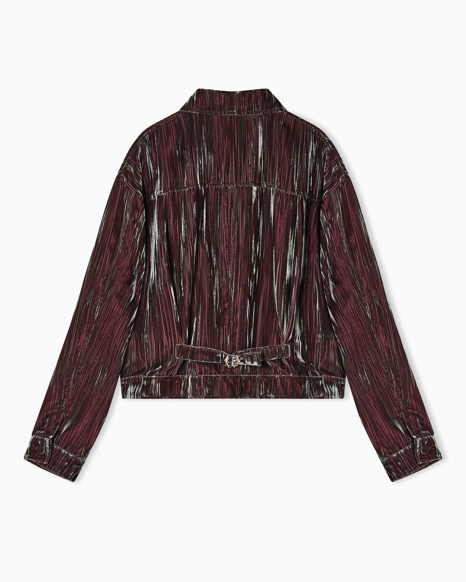 Emporio Armani Blouson in iridescent froissé velvet