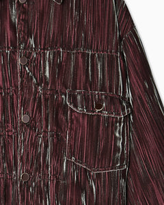 Emporio Armani Blouson in iridescent froissé velvet