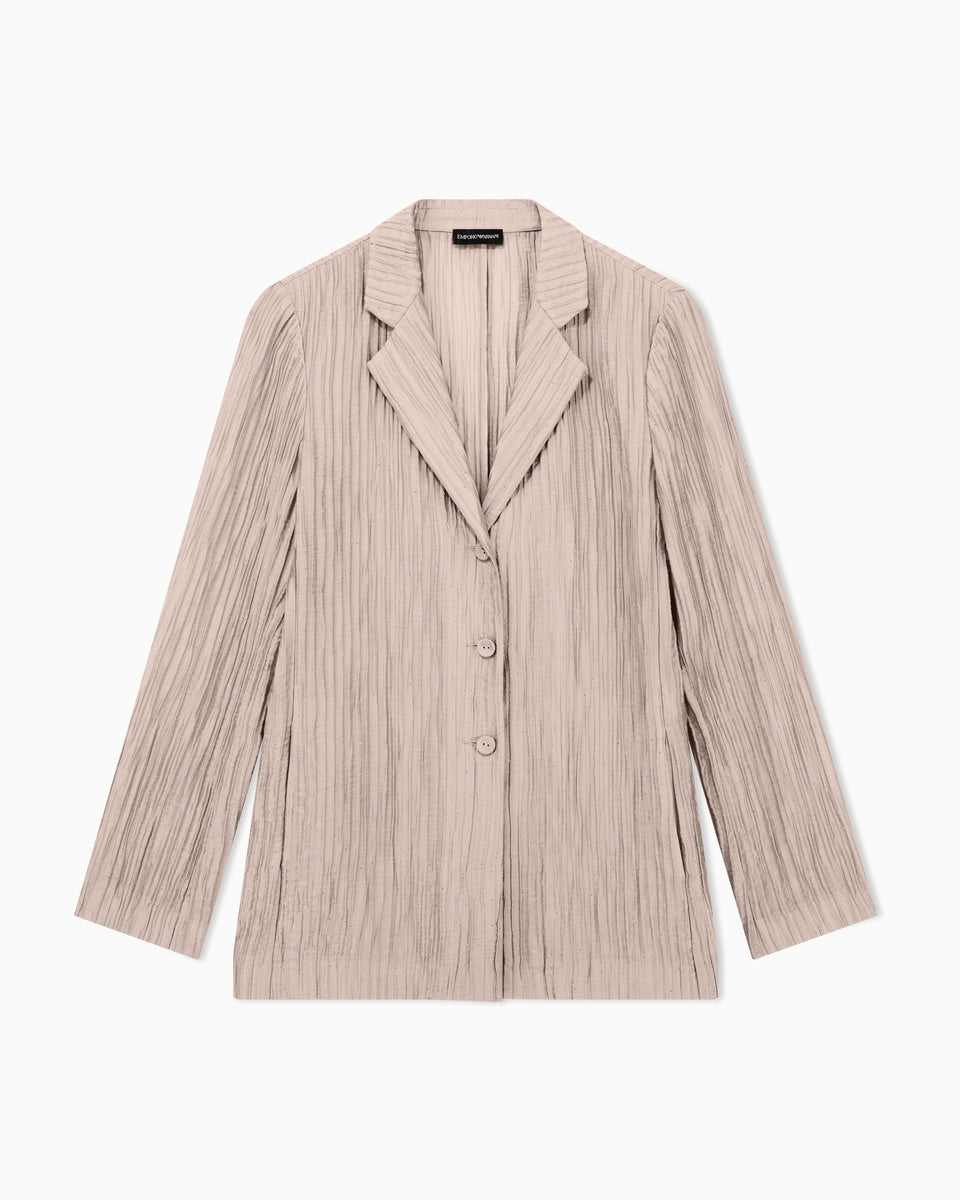 Emporio Armani Single-breasted jacket in sparkling pleated crepon