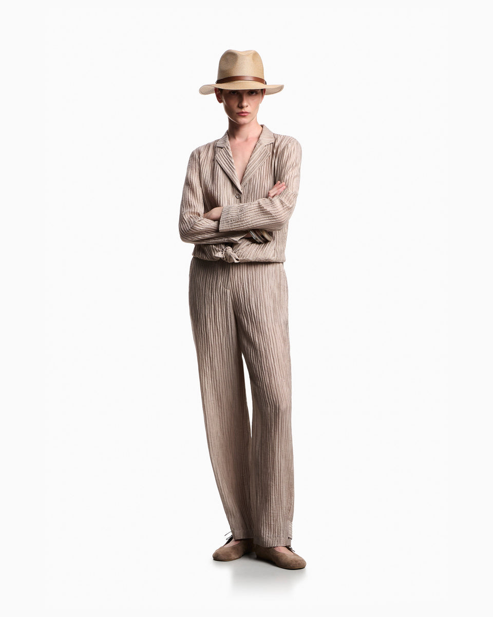 Emporio Armani Single-breasted jacket in sparkling pleated crepon