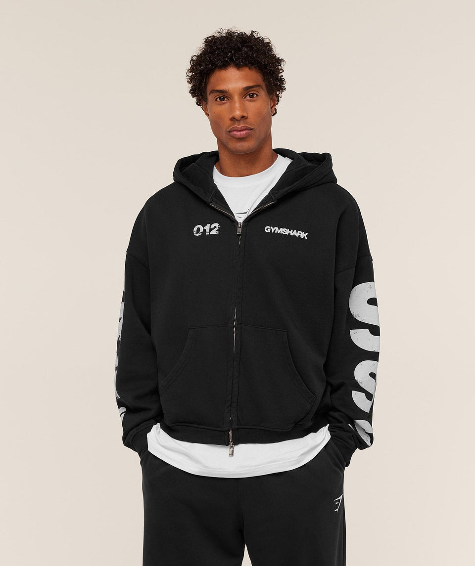 Gymshark Strength Of Tomorrow Zip Up Hoodie - Black