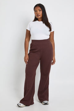 Plus Basic Rib Flared Legging
