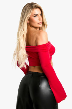 Slinky Bardot Bow Detail Top