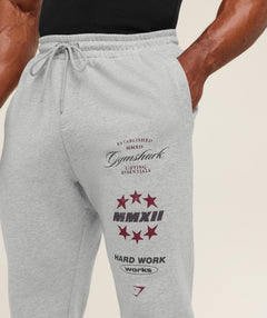 Gymshark Global Lifting Graphic Pant - Light Grey Core Marl
