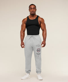 Gymshark Global Lifting Graphic Pant - Light Grey Core Marl
