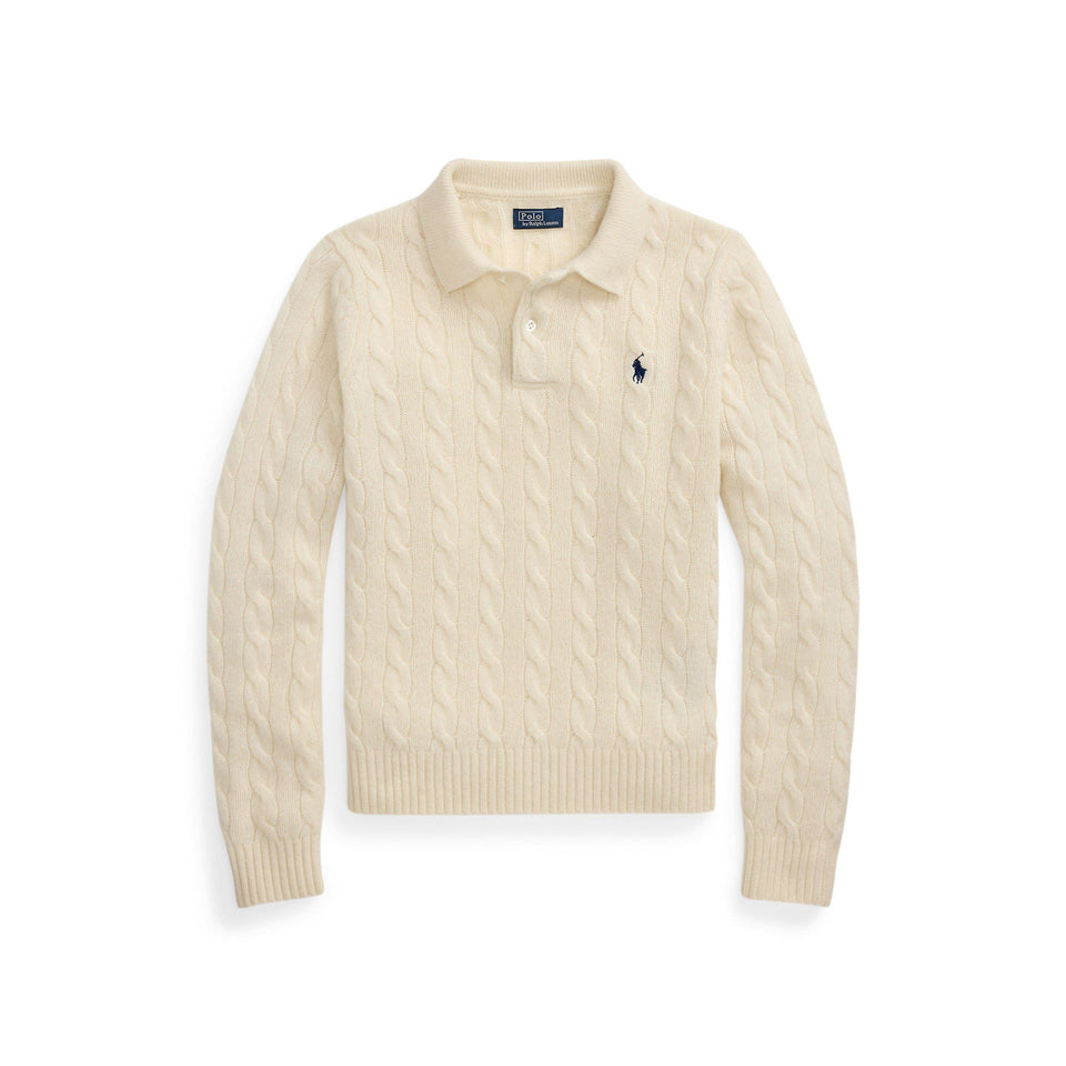Cable Knitted Long Sleeve Crew Neck Jumper
