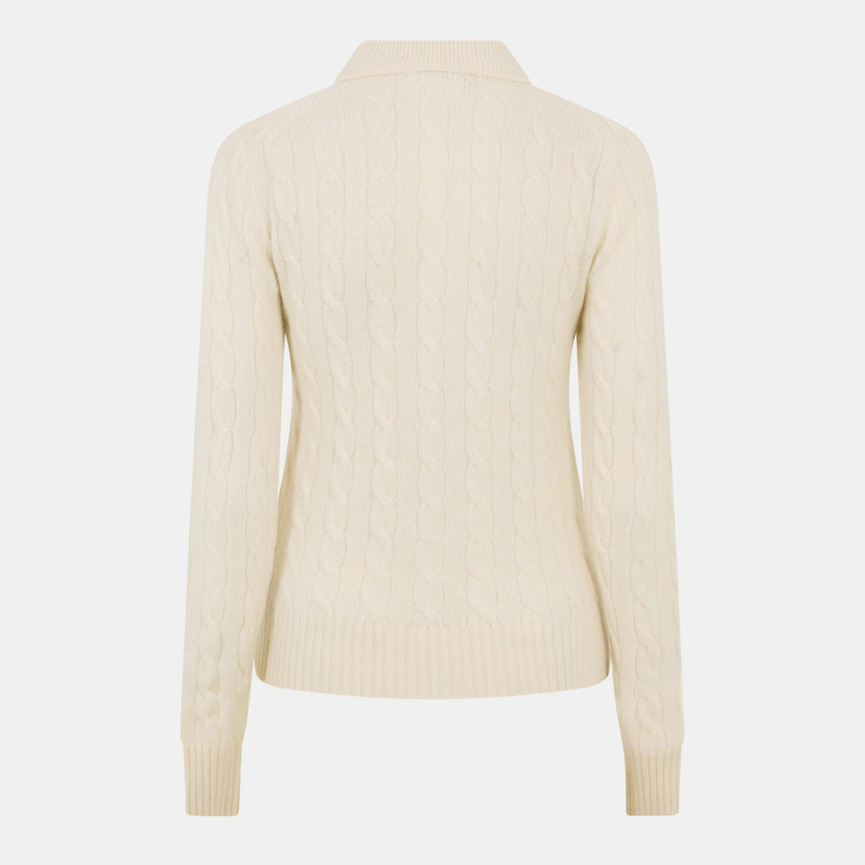 Cable Knitted Long Sleeve Crew Neck Jumper