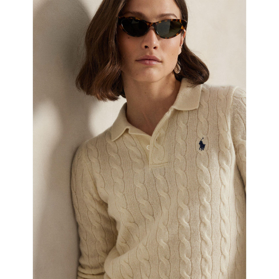 Cable Knitted Long Sleeve Crew Neck Jumper
