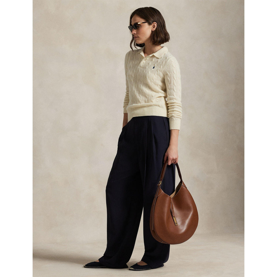 Cable Knitted Long Sleeve Crew Neck Jumper
