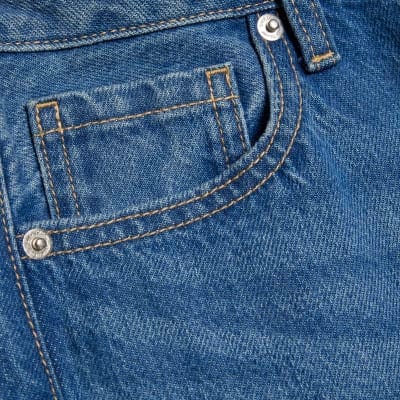 Blue High Waisted Relaxed Straight Leg Jeans
