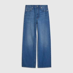Blue High Waisted Relaxed Straight Leg Jeans