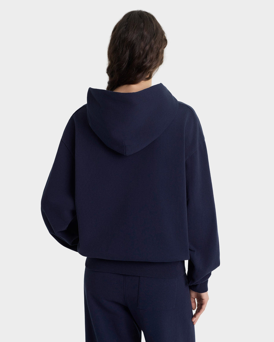 Heritage Yankees Serif Zip Hoodie - Navy/White