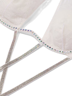 Gradient Shine Strappy Halter Teddy