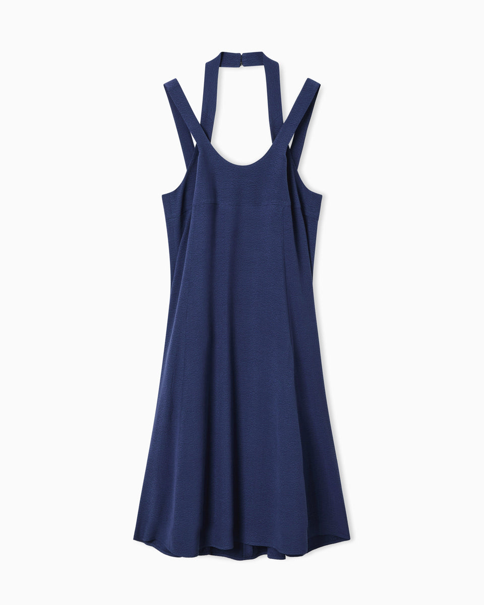Emporio Armani flowing micro leopard spot jacquard dress