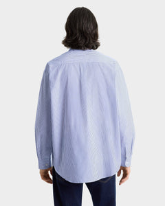 Heritage Yankees Serif Oversized Shirt - Blue Stripe/Navy