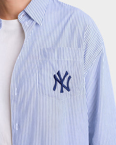 Heritage Yankees Serif Oversized Shirt - Blue Stripe/Navy
