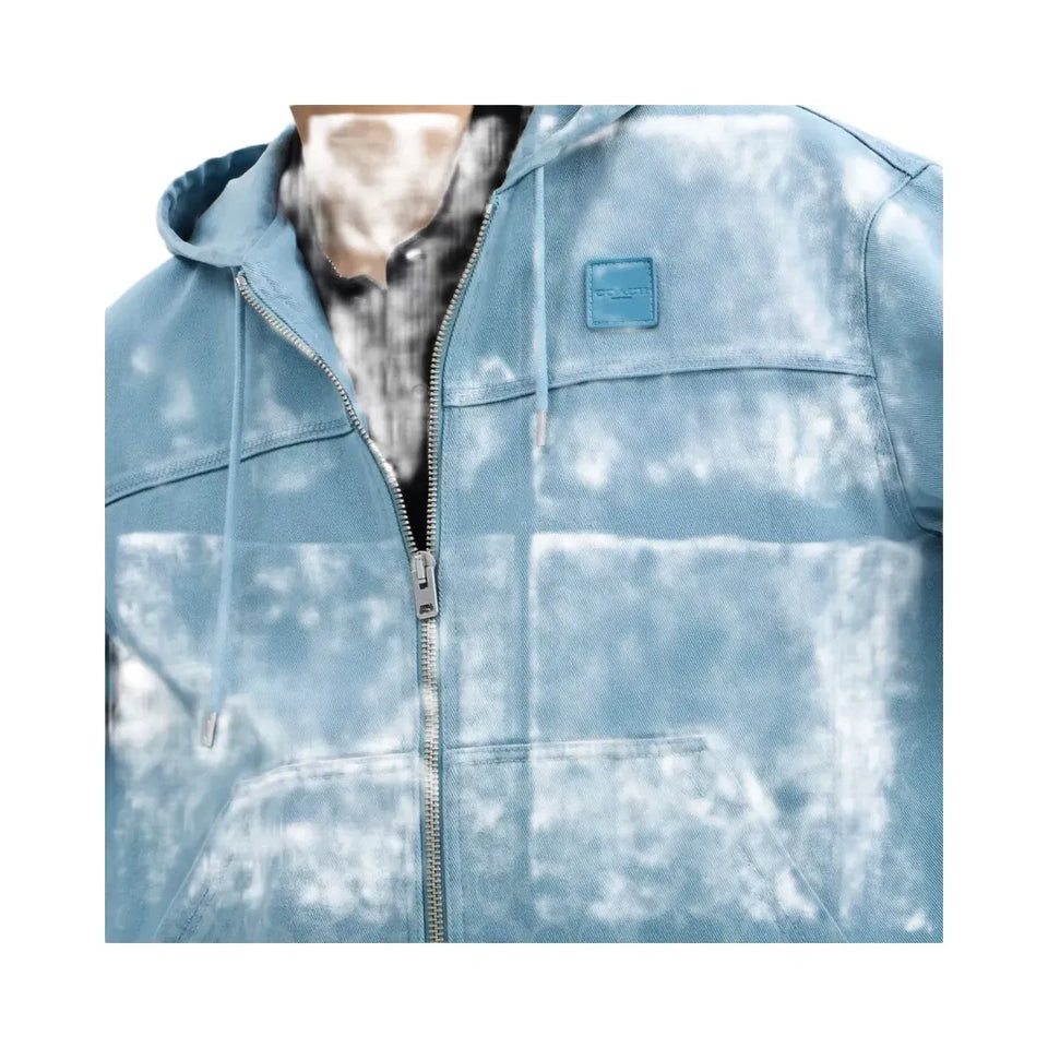 Coach Denim Hooded Zip Jacket Mountain Spring