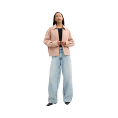 Coach Zip Front Wool Jacket Blush