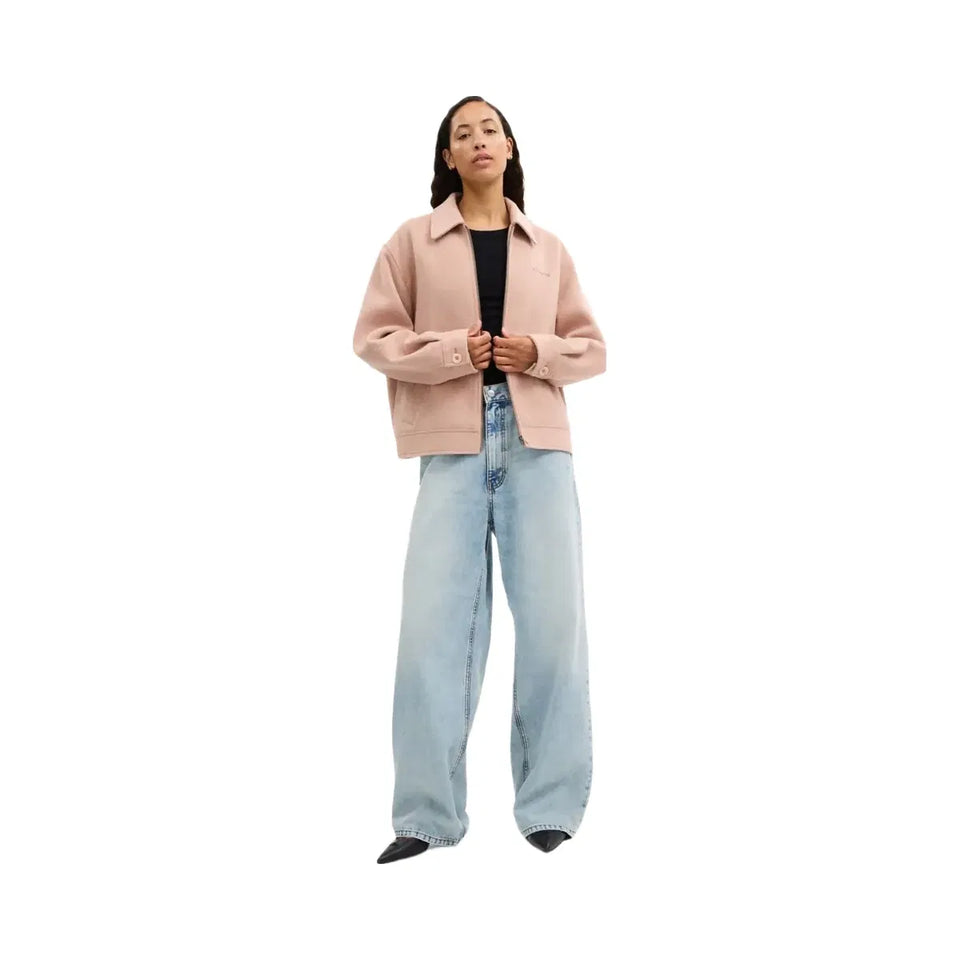 Coach Zip Front Wool Jacket Blush