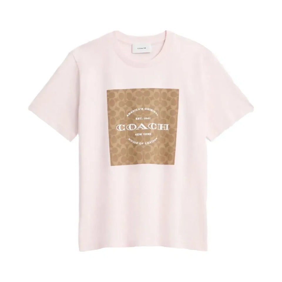 Coach Signature Square T-Shirt Light Pink