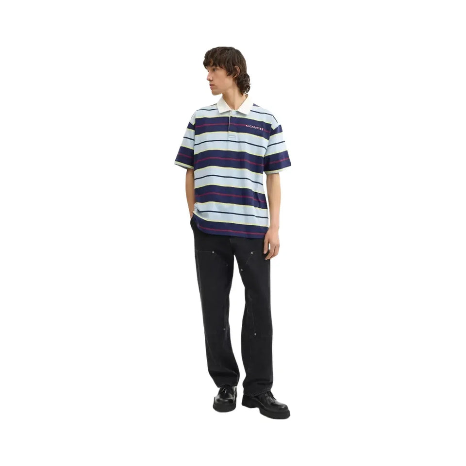 Coach Relaxed Striped Polo Blue Stripe