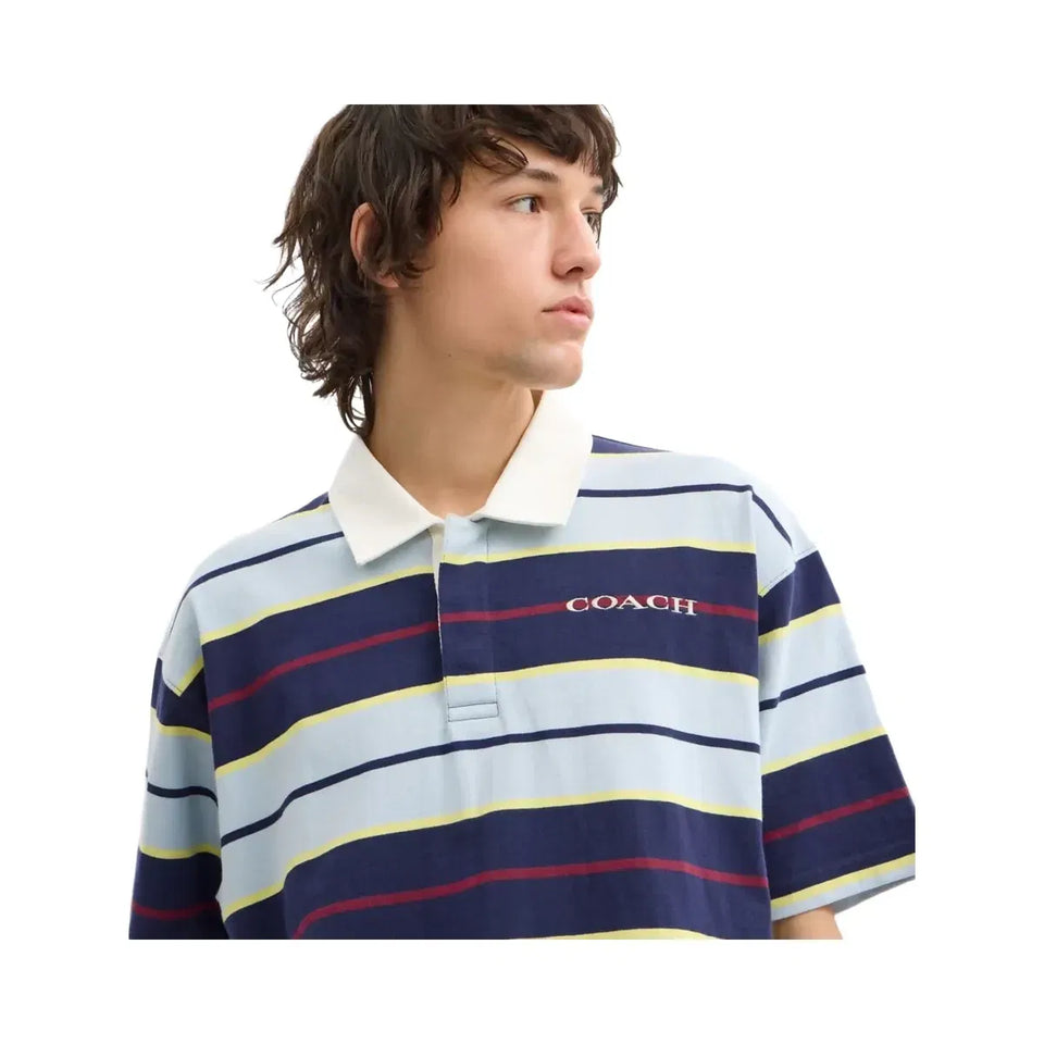 Coach Relaxed Striped Polo Blue Stripe