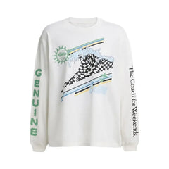 Coach Surf Long Sleeve Relaxed T-Shirt In Organic Cotton White
