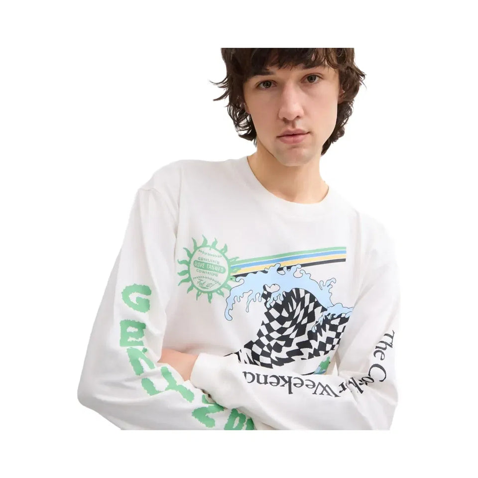 Coach Surf Long Sleeve Relaxed T-Shirt In Organic Cotton White