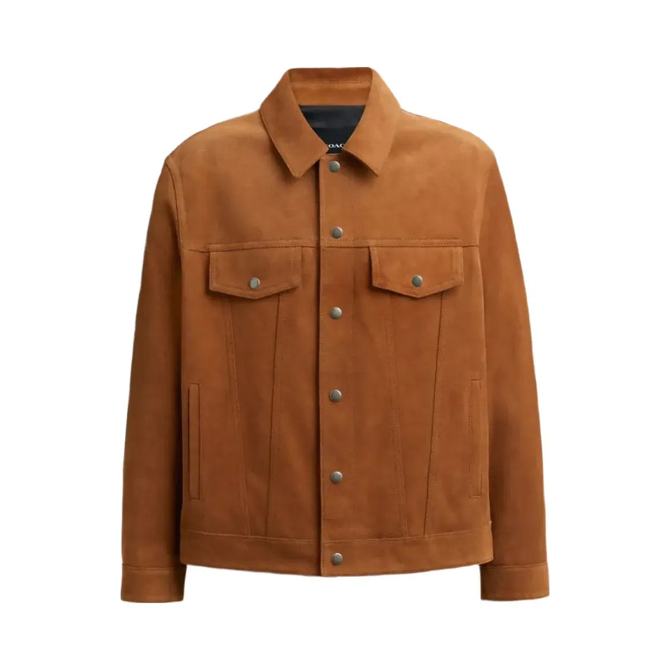 Coach Suede Leather Jacket Tan
