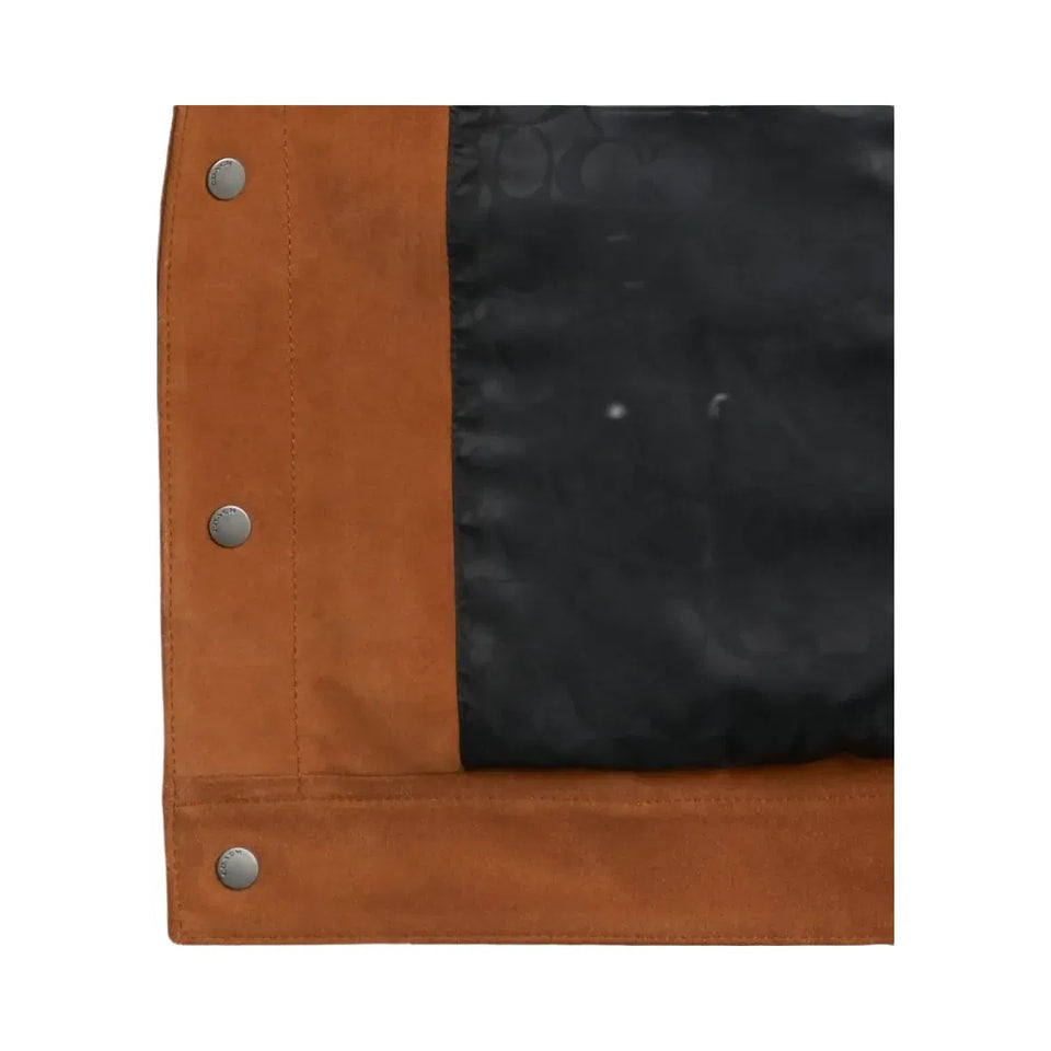 Coach Suede Leather Jacket Tan