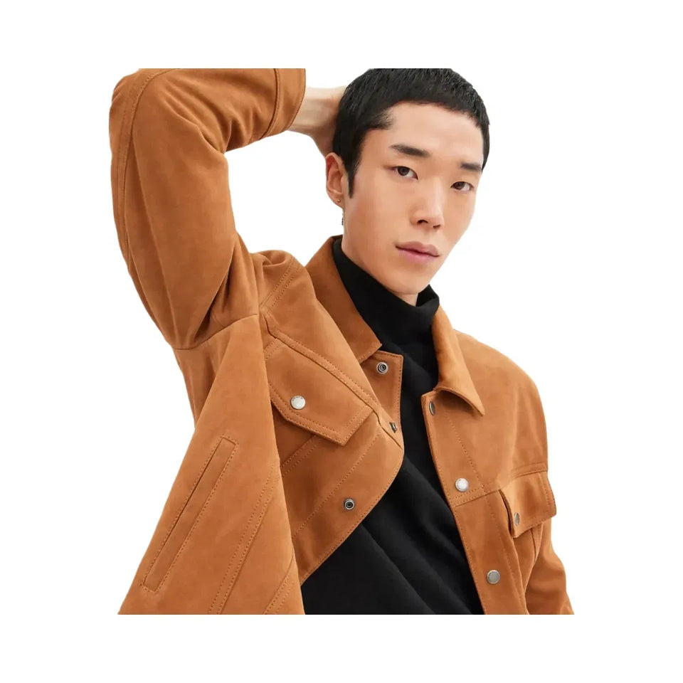 Coach Suede Leather Jacket Tan