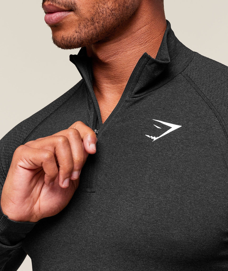 Gymshark Vital 1/4 Zip - Black/Silhouette Grey