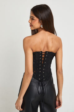 Sheer Lace Bandeau Corset Top