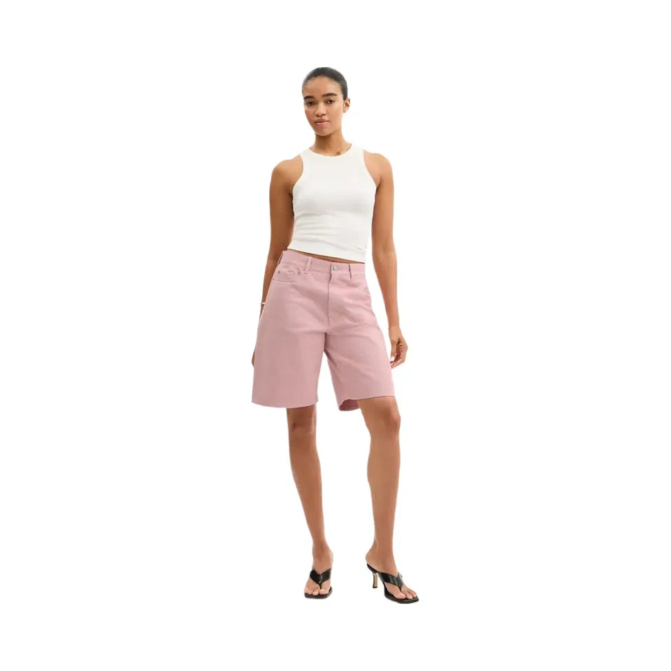 Coach Denim Skater Shorts Pink