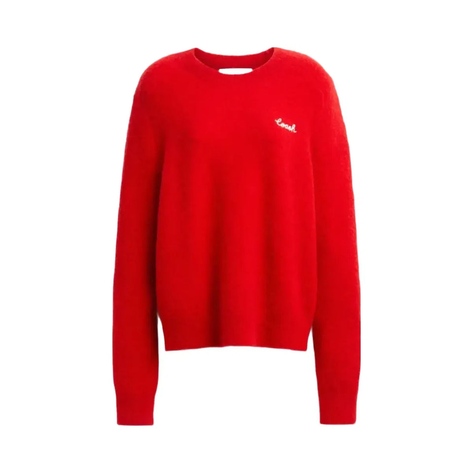 Coach Coach Embroidered Crewneck Sweater Red