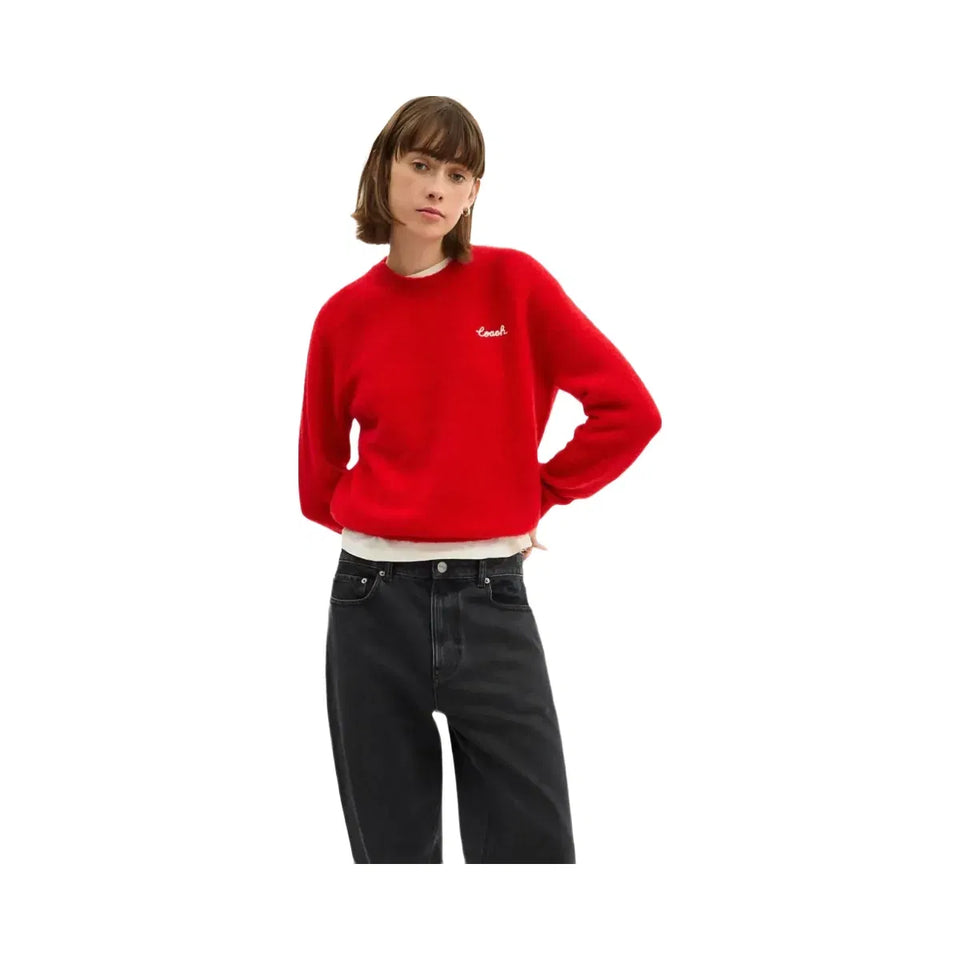 Coach Coach Embroidered Crewneck Sweater Red
