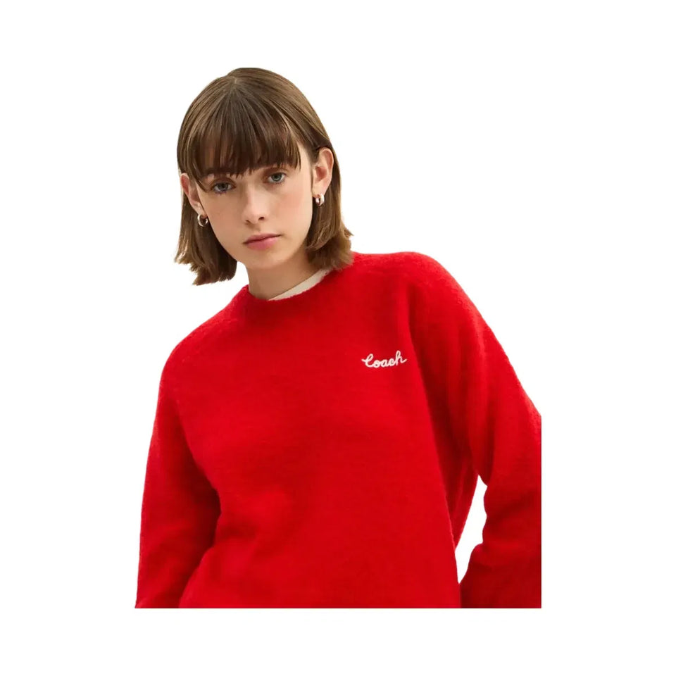 Coach Coach Embroidered Crewneck Sweater Red