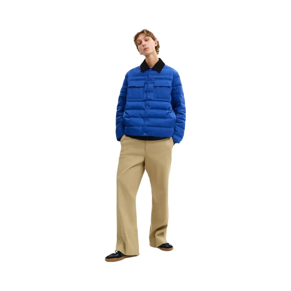 Coach Lightweight Shirt Down Jacket In Recycled Polyester Blue