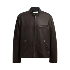 Coach Leather Racer Jacket Burnt Espresso