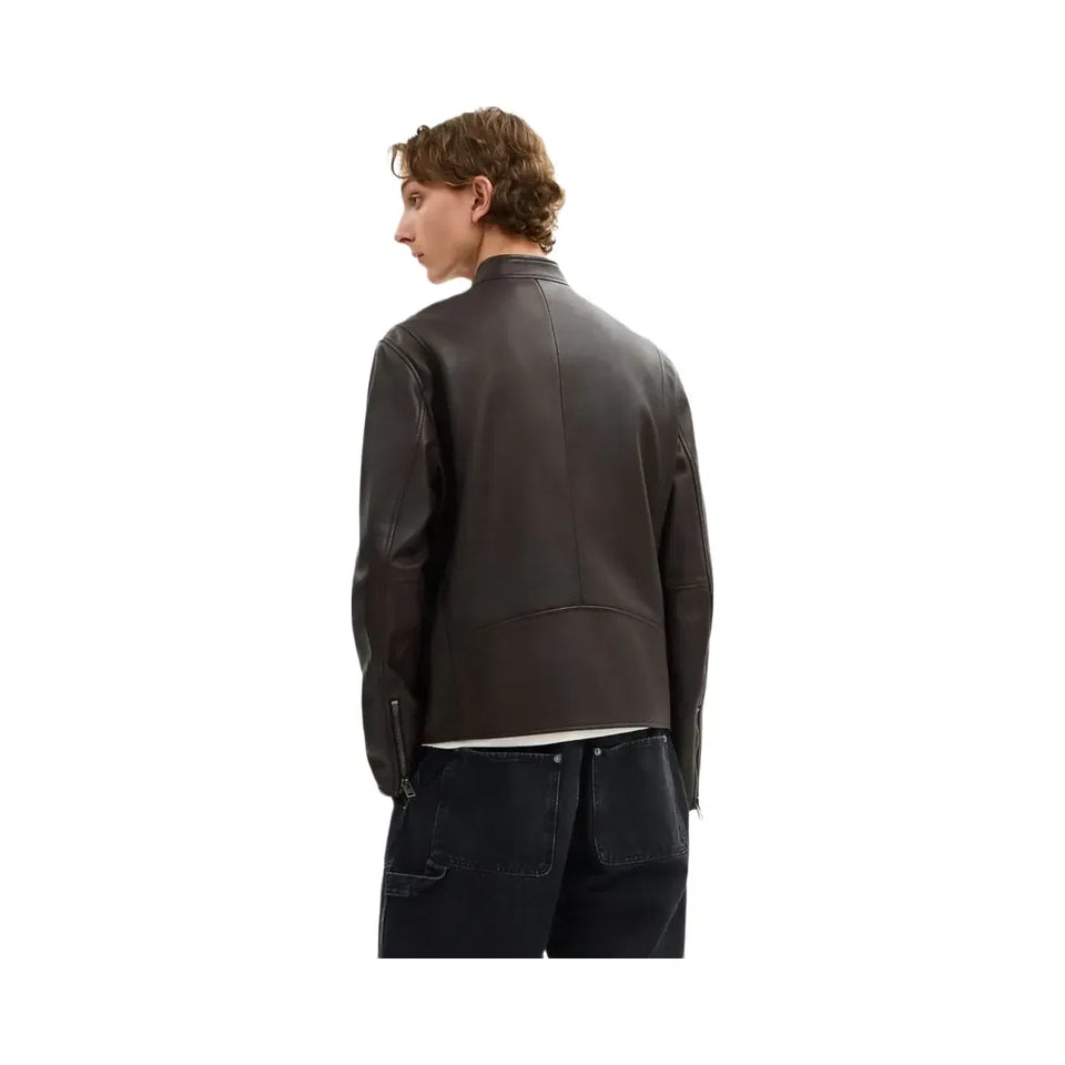 Coach Leather Racer Jacket Burnt Espresso