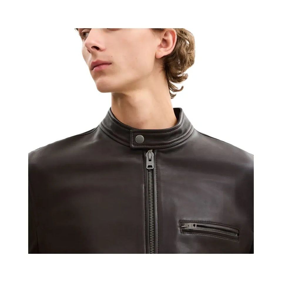 Coach Leather Racer Jacket Burnt Espresso