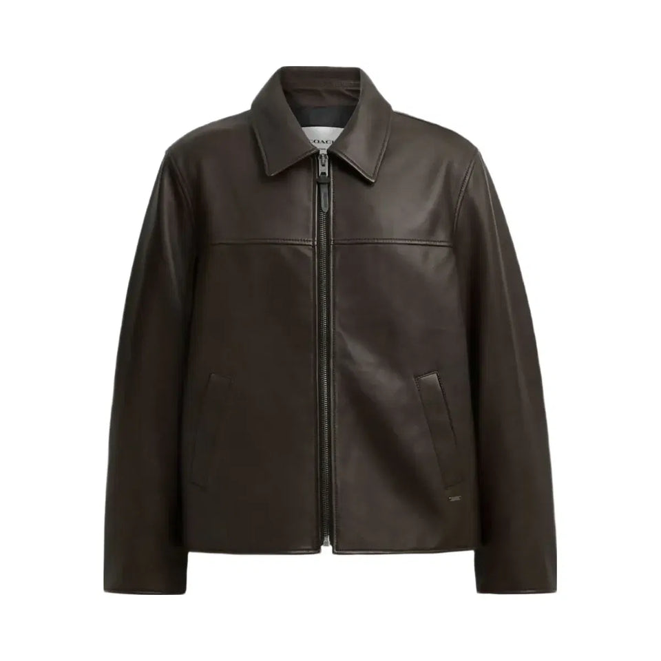 Coach Leather Jacket Burnt Espresso