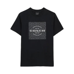 Coach Signature Square T-Shirt In Organic Cotton Black
