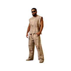 YoungLA Tree Camo Collection No Cuff Sweats Beige Tree Camo