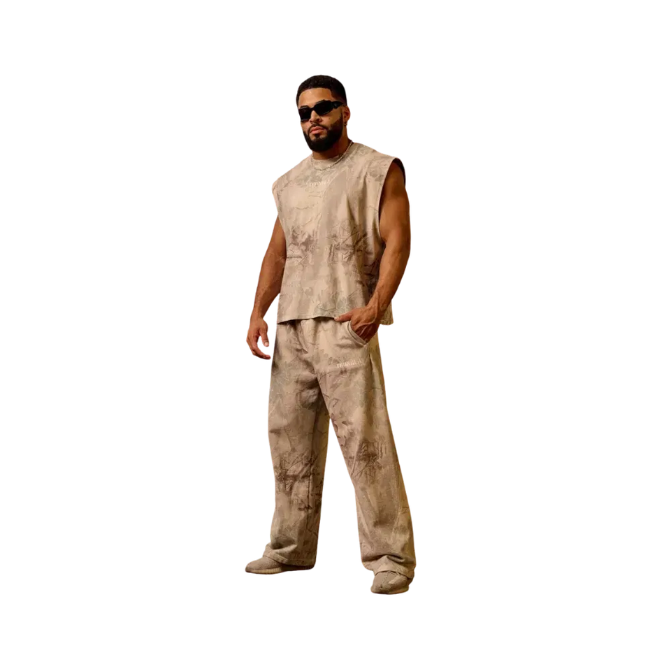 YoungLA Tree Camo Collection No Cuff Sweats Beige Tree Camo