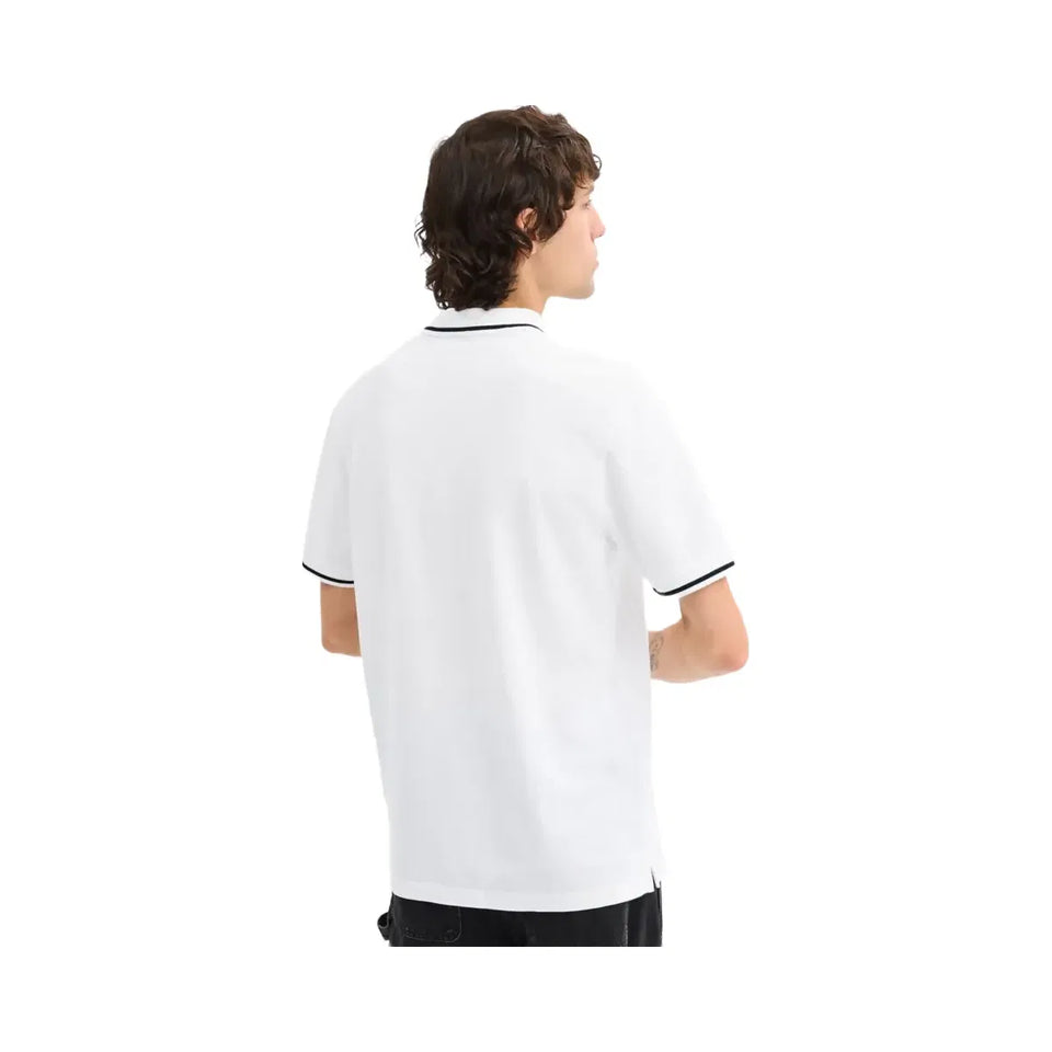 Coach Signature Trim Polo In Regenerative Cotton White