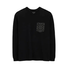 Coach Signature Long Sleeve T-Shirt In Organic Cotton Black