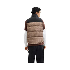 Coach Signature Down Vest In Recycled Polyester Tan Signature
